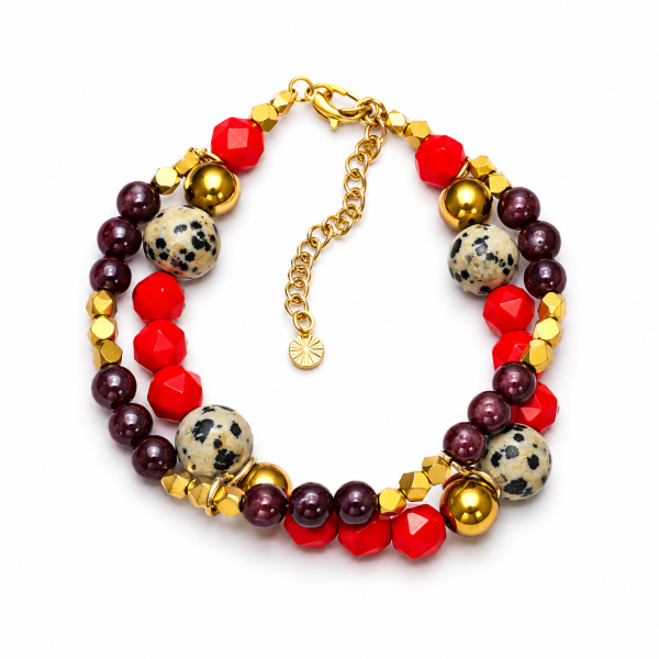 d'qadabra-alchemy-handmade-bracelet4 Ръчно изработена гривна от жадеит, гранат, яспис, хематит
